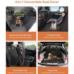 Passenger seat pet cover. Foldable pet mat. Black pet seat cover. 600D Oxford fabric cover. PP cotton pet cover. Polyester taffeta pet cover.