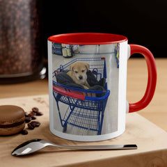 Adorable Puppy in Shopping Cart Accent Coffee Mug: ‘I Am Not Lazy, I Am Energy Efficient’ - Best Gifter Ever: Unwrap Your Passion: Ski. Snowboard. Travel. Love. Play. Shop.