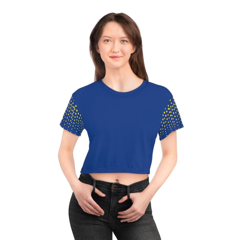 Azure Charm Polka Dot Crop Blouse – Your Iconic Streetwear Essential for Every Adventure and Celebration - Best Gifter Ever: Everyday Items and Unique Gifts for Ski, Snowboard, Travel, and More