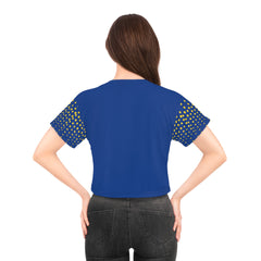 Azure Charm Polka Dot Crop Blouse – Your Versatile Companion for Adventures and Celebrations - Best Gifter Ever: Unwrap Your Passion: Ski. Snowboard. Travel. Love. Play. Shop.