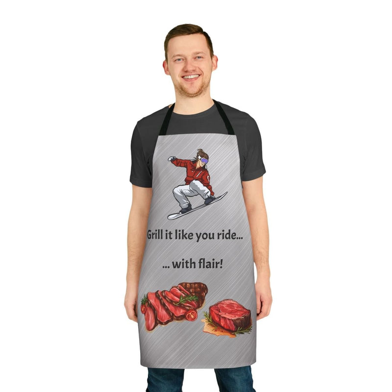 Catch Air and Flavors: Snowboarders Grill Apron - Ride the Taste Wave! Unwrap Your Passion! Best Gift for Snowboard Lovers! - Best Gifter Ever: Everyday Items and Unique Gifts for Ski, Snowboard, Travel, and More