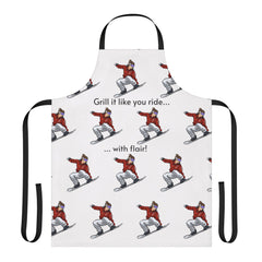 Snowboarder’s Grill Apron for sizzling steaks. Snowboarder’s Grill Apron for downhill delight.