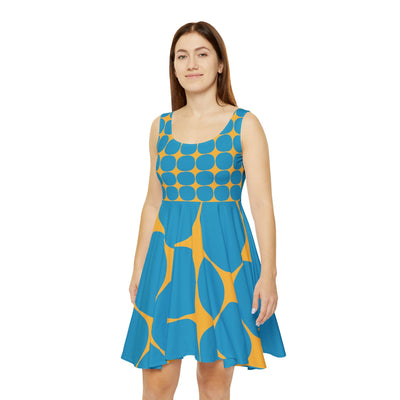 Chic Geometric Print Skater Dress: Elevate Your Summer Style! Versatile Summer Dress I Lightweight Dress I Pool Party Fashion I Summer Style - Best Gifter Ever: Unwrap Your Passion: Ski. Snowboard. Travel. Love. Play. Shop.