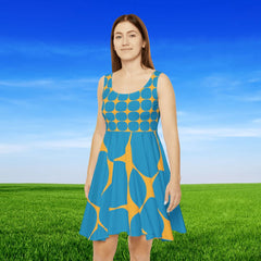 Chic Geometric Print Skater Dress: Elevate Your Summer Style! Versatile Summer Dress I Lightweight Dress I Pool Party Fashion I Summer Style - Best Gifter Ever: Everyday Items and Unique Gifts for Ski, Snowboard, Travel, and More