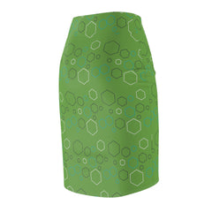 Chic Green Geometric Print Pencil Skirt | Perfect for Travel and Summer I Wrinkle - Free Travel Skirt - Best Gifter Ever: Unwrap Your Passion: Ski. Snowboard. Travel. Love. Play. Shop.