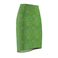 Chic Green Geometric Print Pencil Skirt | Perfect for Travel and Summer I Wrinkle - Free Travel Skirt - Best Gifter Ever: Unwrap Your Passion: Ski. Snowboard. Travel. Love. Play. Shop.