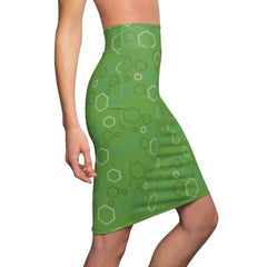 Chic Green Geometric Print Pencil Skirt | Perfect for Travel and Summer I Wrinkle - Free Travel Skirt - Best Gifter Ever: Unwrap Your Passion: Ski. Snowboard. Travel. Love. Play. Shop.