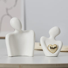 Elegant Couple Hug Statue with Golden Heart - Perfect for Valentine's Day, Birthdays, Anniversaries, Engagements, and Just Because Gifts - Best Gifter Ever: Everyday Items and Unique Gifts for Ski, Snowboard, Travel, and More