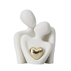 Elegant Couple Hug Statue with Golden Heart - Perfect for Valentine's Day, Birthdays, Anniversaries, Engagements, and Just Because Gifts - Best Gifter Ever: Everyday Items and Unique Gifts for Ski, Snowboard, Travel, and More