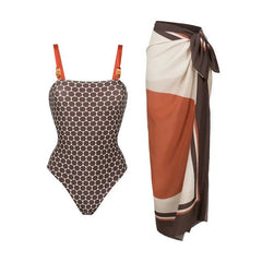 Elegant Reversible One - Piece Swimsuit with Matching Sarong - Perfect for Stylish Beach Outfits - Best Gifter Ever: Everyday Items and Unique Gifts for Ski, Snowboard, Travel, and More