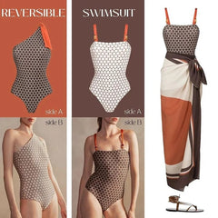 Elegant Reversible One - Piece Swimsuit with Matching Sarong - Perfect for Stylish Beach Outfits - Best Gifter Ever: Everyday Items and Unique Gifts for Ski, Snowboard, Travel, and More