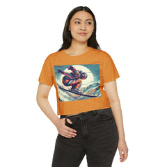 Festival - Ready Crop Top: Retro Skier Graphic Tee for Women – Young at Heart. Modern Fit. Stylish Cinched Waist. Fashion Statement. - Best Gifter Ever: Unwrap Your Passion: Ski. Snowboard. Travel. Love. Play. Shop.