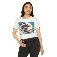 Festival - Ready Crop Top: Retro Skier Graphic Tee for Women – Young at Heart. Modern Fit. Stylish Cinched Waist. Fashion Statement. - Best Gifter Ever: Unwrap Your Passion: Ski. Snowboard. Travel. Love. Play. Shop.