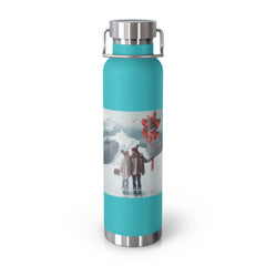 Friendship Hot and Cold Copper Water Bottle with Romantic Ski Design. 22oz - Best Gifter Ever: Unwrap Your Passion: Ski. Snowboard. Travel. Love. Play. Shop.