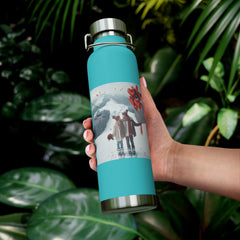 Friendship Hot and Cold Copper Water Bottle with Romantic Ski Design. 22oz - Best Gifter Ever: Unwrap Your Passion: Ski. Snowboard. Travel. Love. Play. Shop.