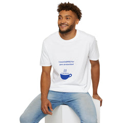 Graphic Tee: "I Need Coffee for Your Protection” Crewneck Cotton T-Shirt. Great for Layering. Gift for Coffee Lovers. - Best Gifter Ever: Unwrap Your Passion: Ski. Snowboard. Travel. Love. Play. Shop.