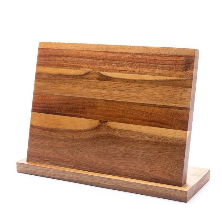 High End Bamboo Holder: The Ultimate Magnetic Block for Knife Storage. Luxury Knife Storage for Gourmet Chefs.