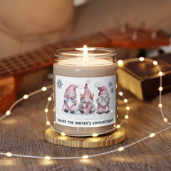 Long burning festive soy candle for winter decorations and ambiance. Best Christmas gift. Great holiday decor.