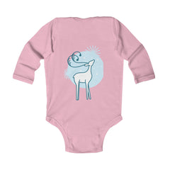 Stylish infant long sleeve bodysuit. Baby bodysuit for cooler weather. Christmas onesie.