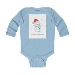 Envelope neckline baby bodysuit. First Christmas baby bodysuit.