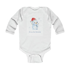 Easy diaper change baby bodysuit. Charming first Christmas onesie.