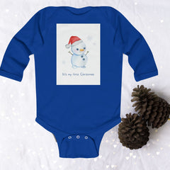 Newborn bodysuit for holiday memories. Infant bodysuit with snap closure.