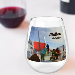 Malbec and relax - stemless wine glass from original mix and match design collection for ski and wine lovers. Buy a set for unique gift! - Best Gifter Ever: Unwrap Your Passion: Ski. Snowboard. Travel. Love. Play. Shop.