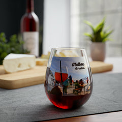 Malbec and relax - stemless wine glass from original mix and match design collection for ski and wine lovers. Buy a set for unique gift! - Best Gifter Ever: Unwrap Your Passion: Ski. Snowboard. Travel. Love. Play. Shop.