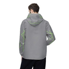 Men’s Geo - Green Print Windbreaker Jacket - Modern Gray, Lightweight & City - Sleek - Best Gifter Ever: Unwrap Your Passion: Ski. Snowboard. Travel. Love. Play. Shop.