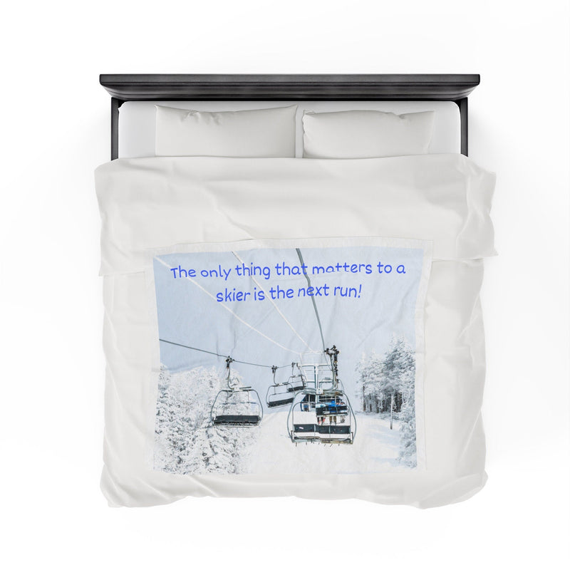 “Next Ski Run” Ski Lover’s Soft Blanket. Skiing. Home Decor. - Best Gifter Ever: Unwrap Your Passion: Ski. Snowboard. Travel. Love. Play. Shop.