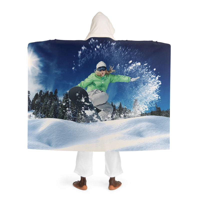 Oversized Hooded Sherpa Fleece Blanket with Snowboarder Design – Ultimate Wearable Blanket for Winter - Best Gifter Ever: Everyday Items and Unique Gifts for Ski, Snowboard, Travel, and More