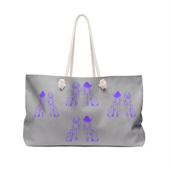 Weekender Tote with adventurous graphic. Elegant Weekender Tote for travel