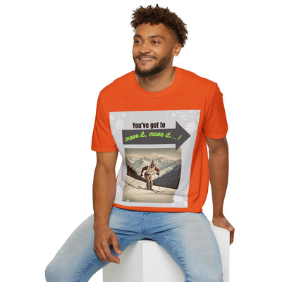 Retro Ski Lover T-Shirt: Move It, Move It! Motivational Tee for Her or Him. - Best Gifter Ever: Unwrap Your Passion: Ski. Snowboard. Travel. Love. Play. Shop.