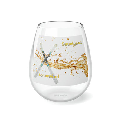 “Sauvignon to Unwind” Stemless Wine Glass: Ideal for Cabernet Sauvignon or Sauvignon Blanc Lovers - Best Gifter Ever: Unwrap Your Passion: Ski. Snowboard. Travel. Love. Play. Shop.