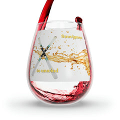 “Sauvignon to Unwind” Stemless Wine Glass: Ideal for Cabernet Sauvignon or Sauvignon Blanc Lovers - Best Gifter Ever: Unwrap Your Passion: Ski. Snowboard. Travel. Love. Play. Shop.