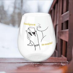 Sauvignon to Unwind - Stemless Wine Glasses: Sip, Reflect, and Recharge! 100% Original Stemless Wine Glass (11.75oz). - Best Gifter Ever: Unwrap Your Passion: Ski. Snowboard. Travel. Love. Play. Shop.