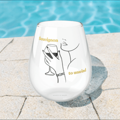 Sauvignon to Unwind - Stemless Wine Glasses: Sip, Reflect, and Recharge! 100% Original Stemless Wine Glass (11.75oz). - Best Gifter Ever: Unwrap Your Passion: Ski. Snowboard. Travel. Love. Play. Shop.