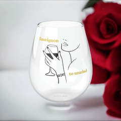 Sauvignon to Unwind - Stemless Wine Glasses: Sip, Reflect, and Recharge! 100% Original Stemless Wine Glass (11.75oz). - Best Gifter Ever: Unwrap Your Passion: Ski. Snowboard. Travel. Love. Play. Shop.