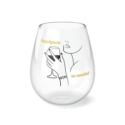 Sauvignon to Unwind - Stemless Wine Glasses: Sip, Reflect, and Recharge! 100% Original Stemless Wine Glass (11.75oz). - Best Gifter Ever: Unwrap Your Passion: Ski. Snowboard. Travel. Love. Play. Shop.