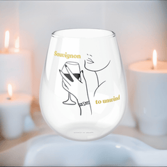 Sauvignon to Unwind - Stemless Wine Glasses: Sip, Reflect, and Recharge! 100% Original Stemless Wine Glass (11.75oz). - Best Gifter Ever: Unwrap Your Passion: Ski. Snowboard. Travel. Love. Play. Shop.