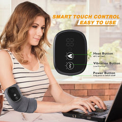 Smart touch knee massager with 3 heat settings and built in timer. Best knee pads for women. Best heated knee brace for men.