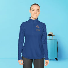 Ski Lover Shirt "Live Fast, Ski Faster". Ladies Quarter - Zip Performance Shirt - Best Gifter Ever: Everyday Items and Unique Gifts for Ski, Snowboard, Travel, and More