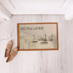 "Ski You Later" Ski Rug, Welcome Mat, Winter Cabin Decor, Ski Lodge Area Rug, Rustic Home Decor, Mountain Home Decor, Ski Boot Mat, Best Gift for Her - Best Gifter Ever: Unwrap Your Passion: Ski. Snowboard. Travel. Love. Play. Shop.