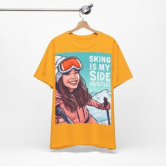 Skiing is My Side Hustle: Cotton Graphic T-Shirt for Ski Enthusiasts - Best Gift. Birthday Gift. Motivation. - Best Gifter Ever: Unwrap Your Passion: Ski. Snowboard. Travel. Love. Play. Shop.