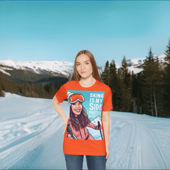 Skiing is My Side Hustle: Cotton Graphic T-Shirt for Ski Enthusiasts - Best Gift. Birthday Gift. Motivation. - Best Gifter Ever: Unwrap Your Passion: Ski. Snowboard. Travel. Love. Play. Shop.