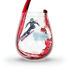 Stemless Wine Glass Riesling Reward, Wine Enthusiast Gift, Drinking Glasses, Wine Lovers, Wine Tasting Party - Best Gifter Ever: Unwrap Your Passion: Ski. Snowboard. Travel. Love. Play. Shop.