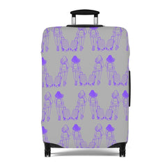 Stylish Gray Luggage Cover for Traveling Ladies | Protect & Personalize Your Suitcase and Carry - On! Exquisite gift for her.