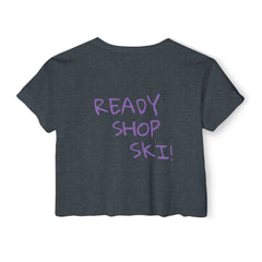 Summer - Ready Crop Top: Retro Skier Graphic Tee for Women Young at Heart. Cinched at waist. Stylish and Comfortable. - Best Gifter Ever: Unwrap Your Passion: Ski. Snowboard. Travel. Love. Play. Shop.