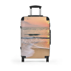 Sunset Imprint Suitcase, Stylish Luggage, Travel In Style, Vacation Essential, Beach Trip Accessories, Trendy Travel Bag, Large Carry - on - Best Gifter Ever: Unwrap Your Passion: Ski. Snowboard. Travel. Love. Play. Shop.