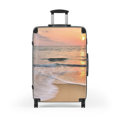 Sunset Imprint Suitcase, Stylish Luggage, Travel In Style, Vacation Essential, Beach Trip Accessories, Trendy Travel Bag, Large Carry - on - Best Gifter Ever: Unwrap Your Passion: Ski. Snowboard. Travel. Love. Play. Shop.